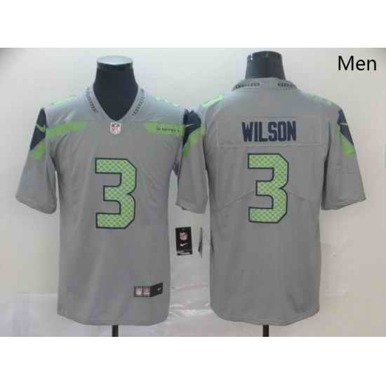 Nike Seahawks 3 Russell Wilson Gray Inverted Legend Limited Jersey